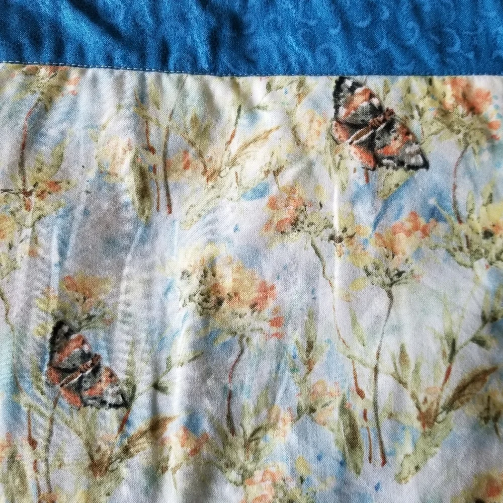 4 Handmade Reversible Quilted Placemats Patchwork Cottagecore Spring Butterflies